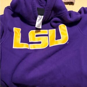 Youth Purple Hoodie with LSU Logo